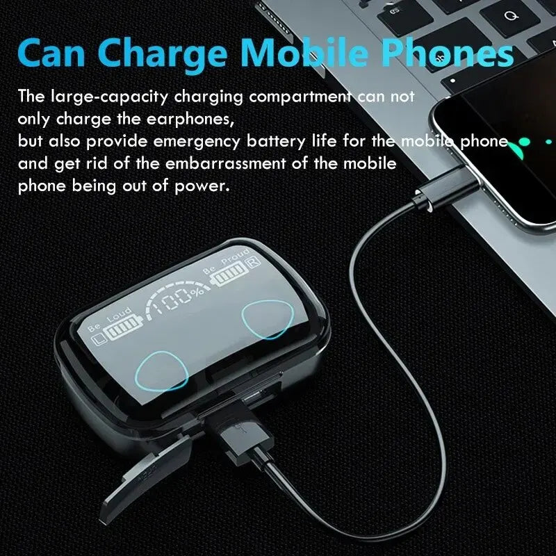 Kabellose Sport-Kopfhörer mit integrierter Powerbank