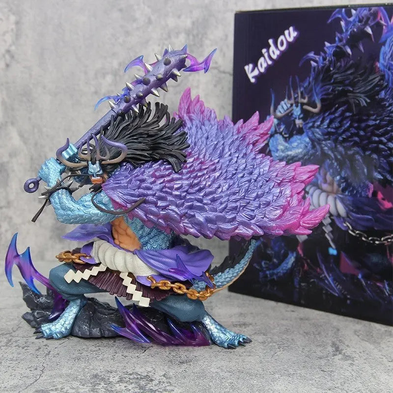 30cm One Piece Kaido Four Emperor Beasts Pirates Anime Figure Model Statue Boys Collection Desktop Decoration Ornament Toys Gif