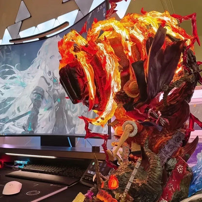 Red Roc Luffy LED Statue