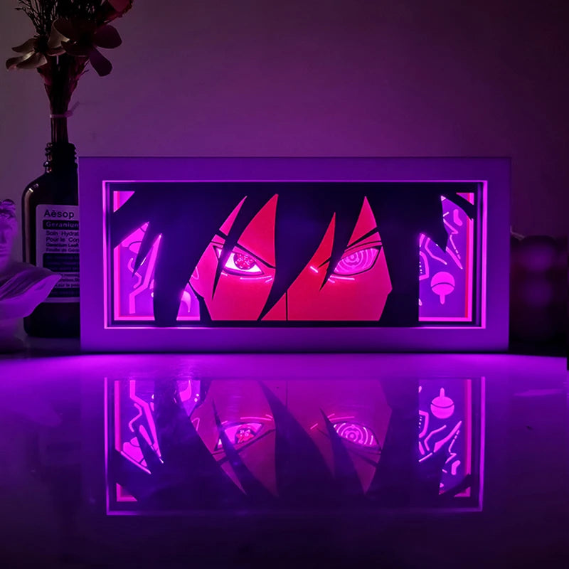 Anime Papier-Schnitt Nachtlicht – Farbwechsel LED Lichtbox Atmosphäre Zimmerlampe