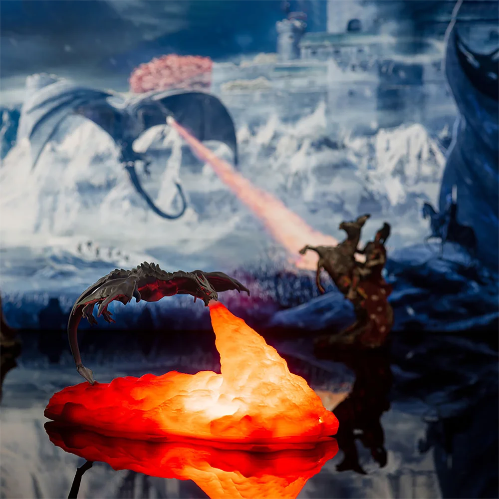 Mythische 3D-Feuerdrachen Ambiente-Leuchte