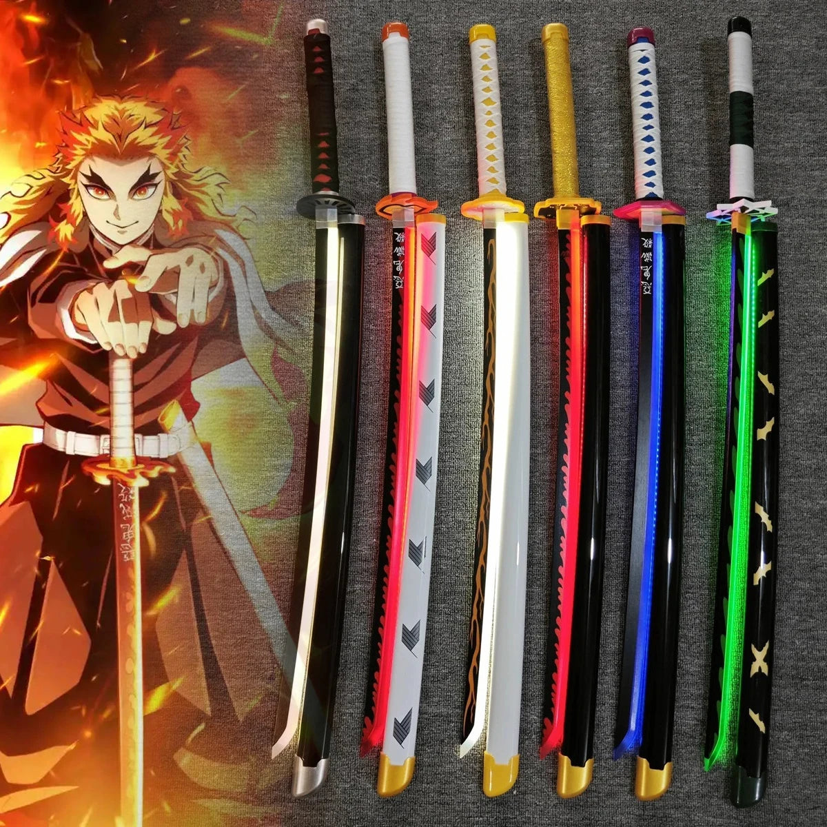 Leuchtendes Dämonentöter Katana Flammen-Edition