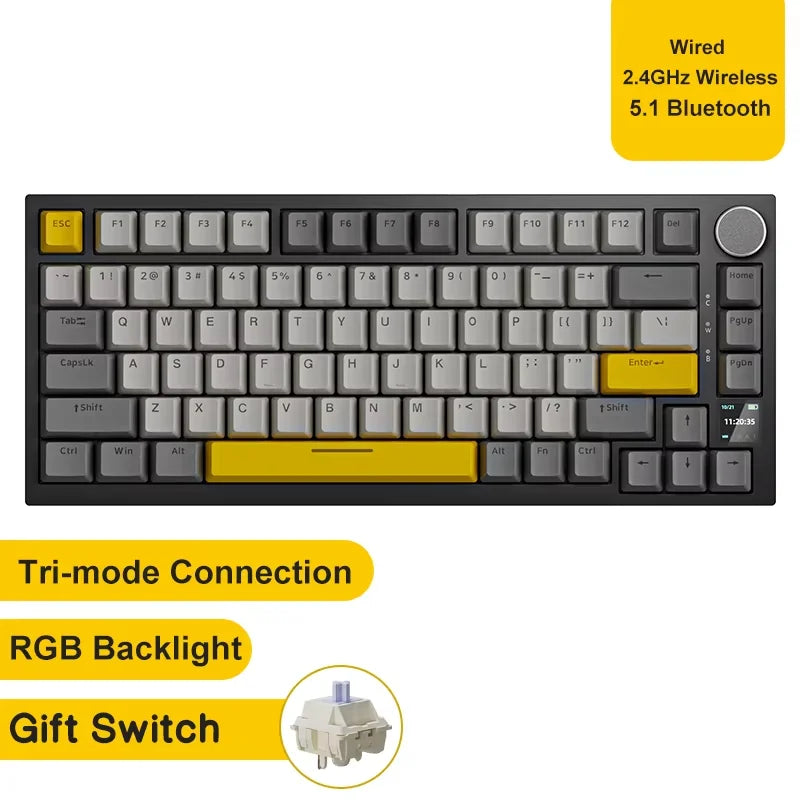 AJAZZ AK820 Mechanische Gaming Tastatur – Kabelgebunden, Hot-Swap, RGB Beleuchtung
