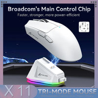 Kabellose Dual-Mode Gaming Maus – Transparent, 1600 DPI, Bluetooth & 2.4G
