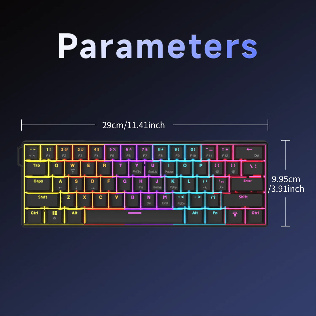 AJAZZ NK61 Mechanisches Gaming Keyboard 60% | RGB, Hot-Swap, Red Switch