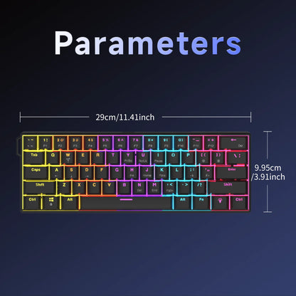 AJAZZ NK61 Mechanisches Gaming Keyboard 60% | RGB, Hot-Swap, Red Switch