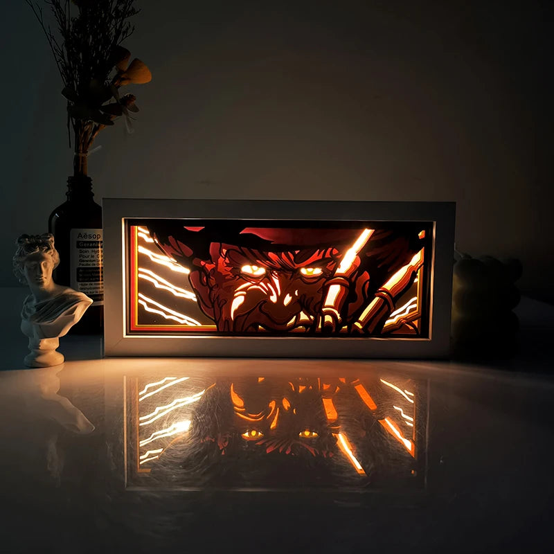 Anime Papier-Schnitt Nachtlicht – Farbwechsel LED Lichtbox Atmosphäre Zimmerlampe