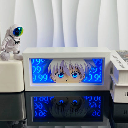 Handgefertigte 3D-Anime-Lichtbox aus Holz