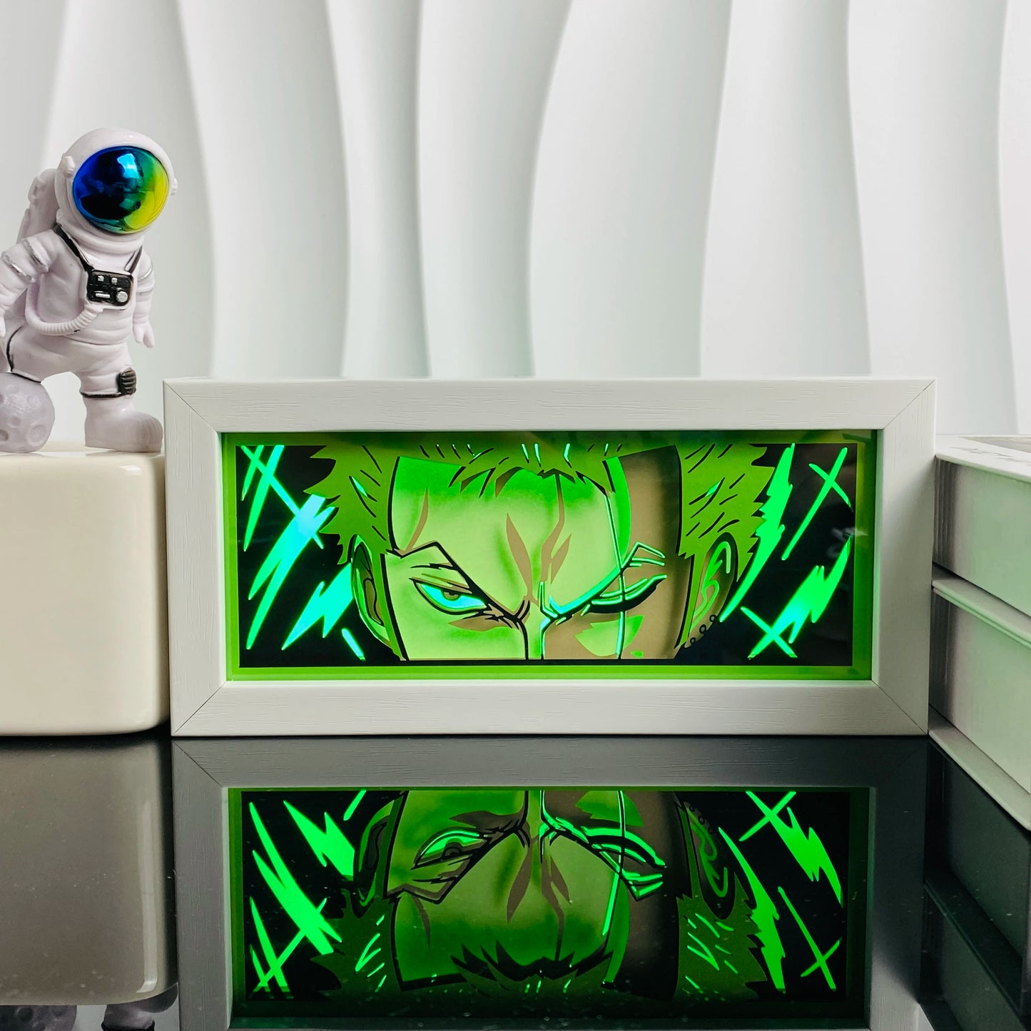 Handgefertigte 3D-Anime-Lichtbox aus Holz