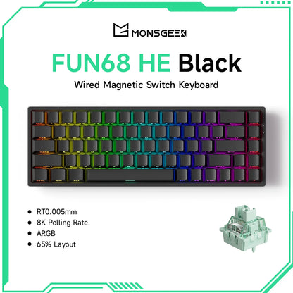 Akko MonsGeek FUN68 FUN60 PRO&MAX HE Magnetic Keyboard 60% 65% Gaming Keyboards Rapid Trigger 8K Custom Keyboard Gamer Esports
