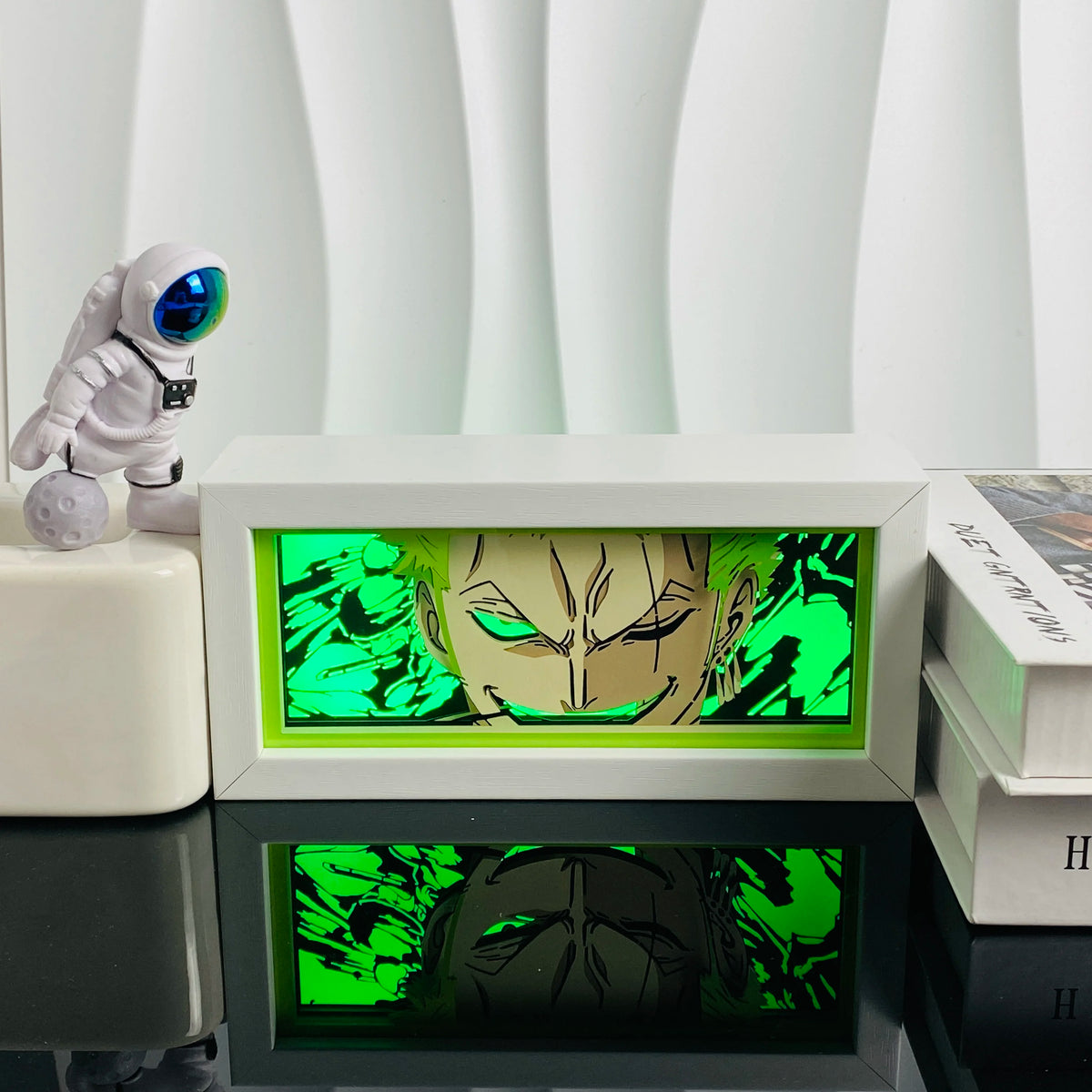 Handgefertigte 3D-Anime-Lichtbox aus Holz