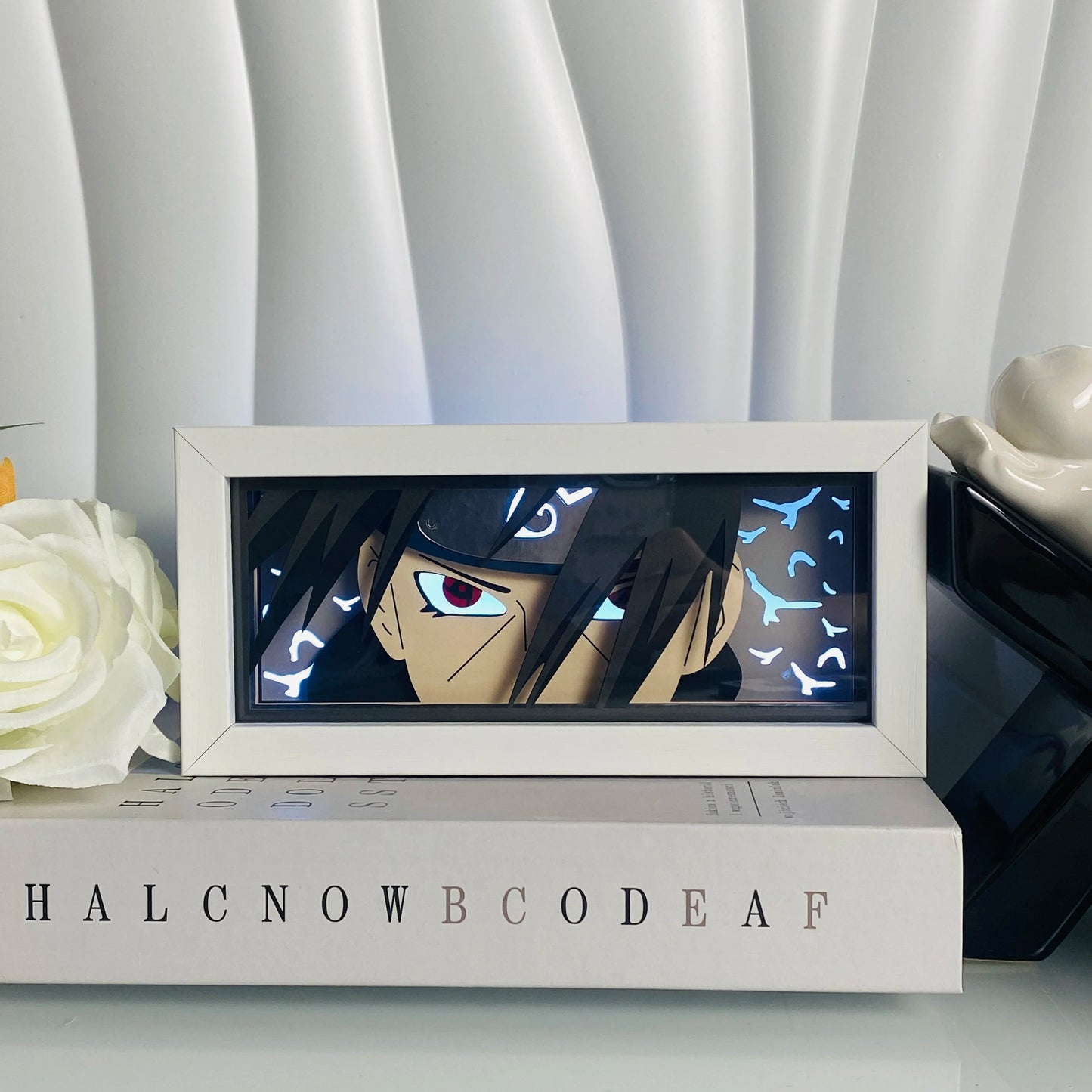 Handgefertigte 3D-Anime-Lichtbox aus Holz