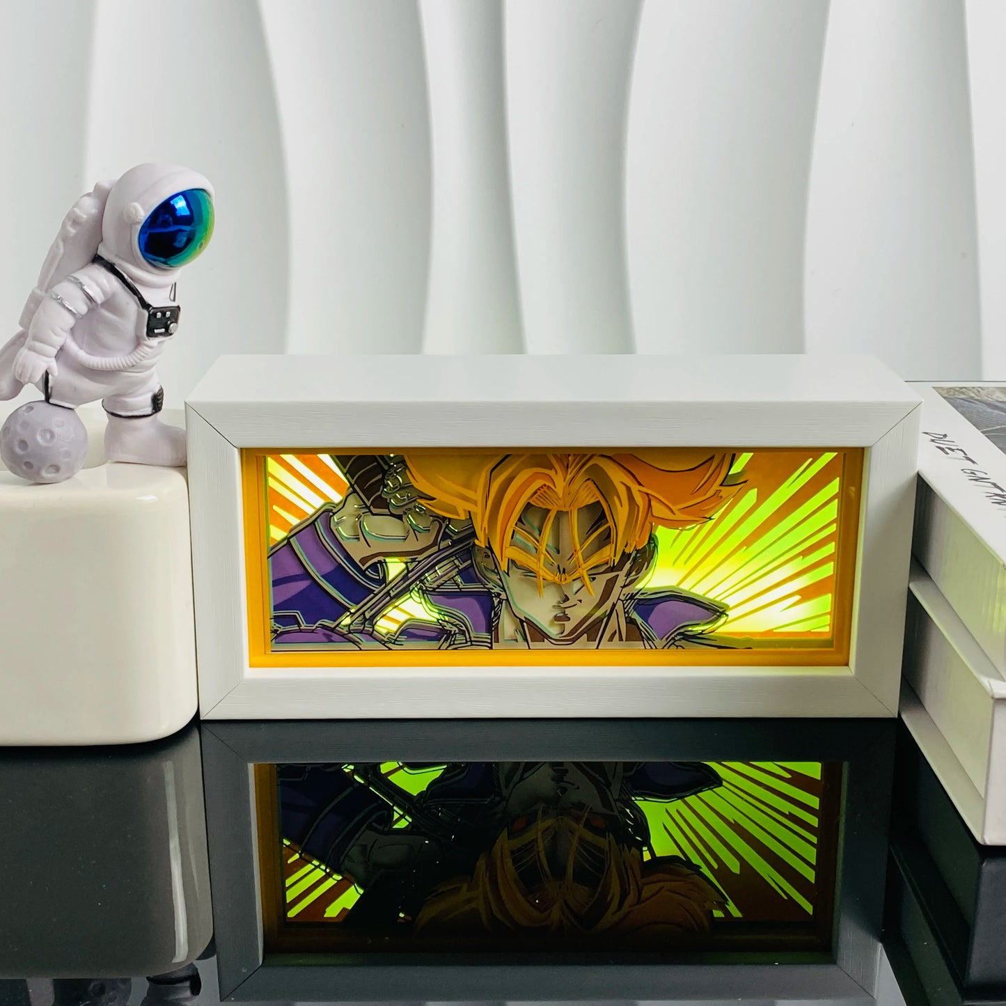 Handgefertigte 3D-Anime-Lichtbox aus Holz