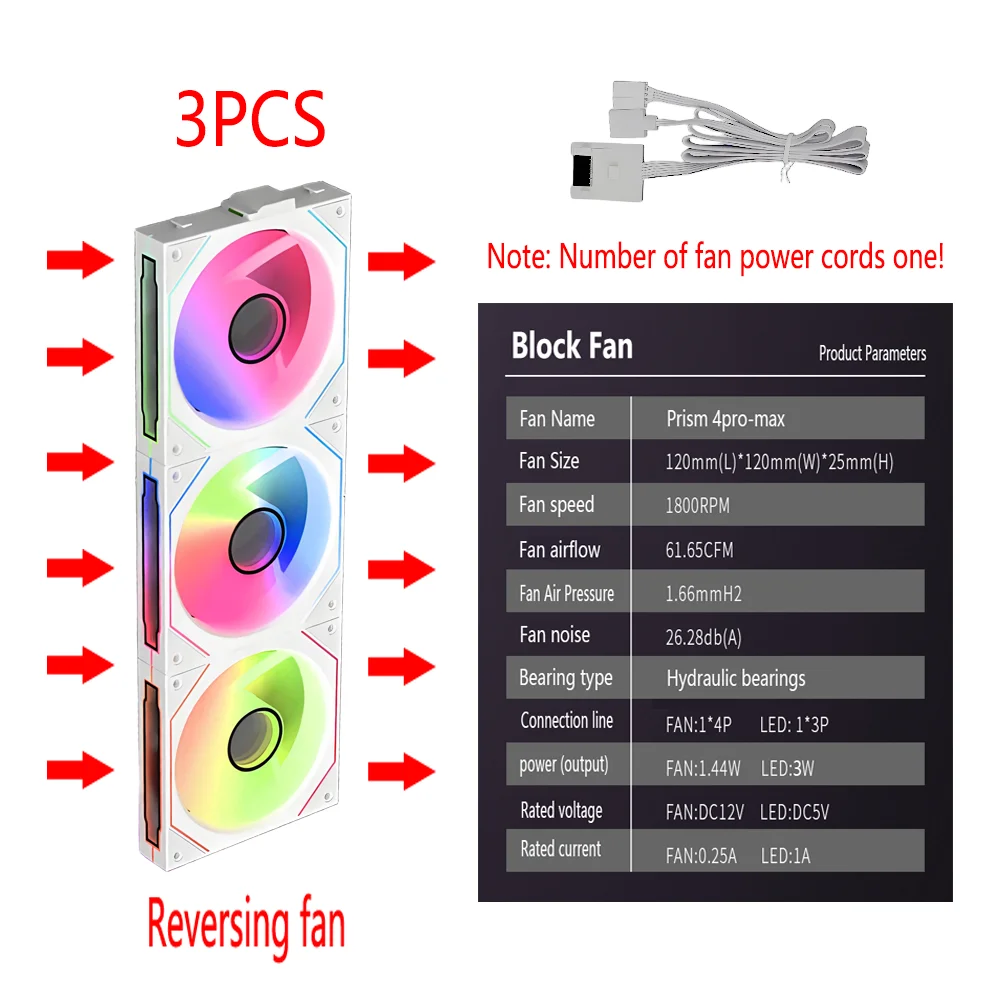 PC Gehäuselüfter 120mm ARGB Mirror | 4-Pin PWM, 58,36 CFM, Wasserkühlung