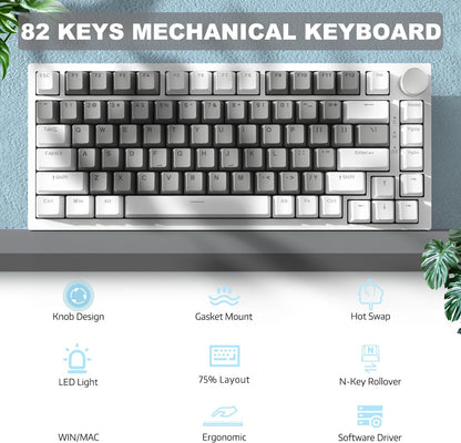 AJAZZ AK820 Mechanische Gaming Tastatur – Kabelgebunden, Hot-Swap, RGB Beleuchtung