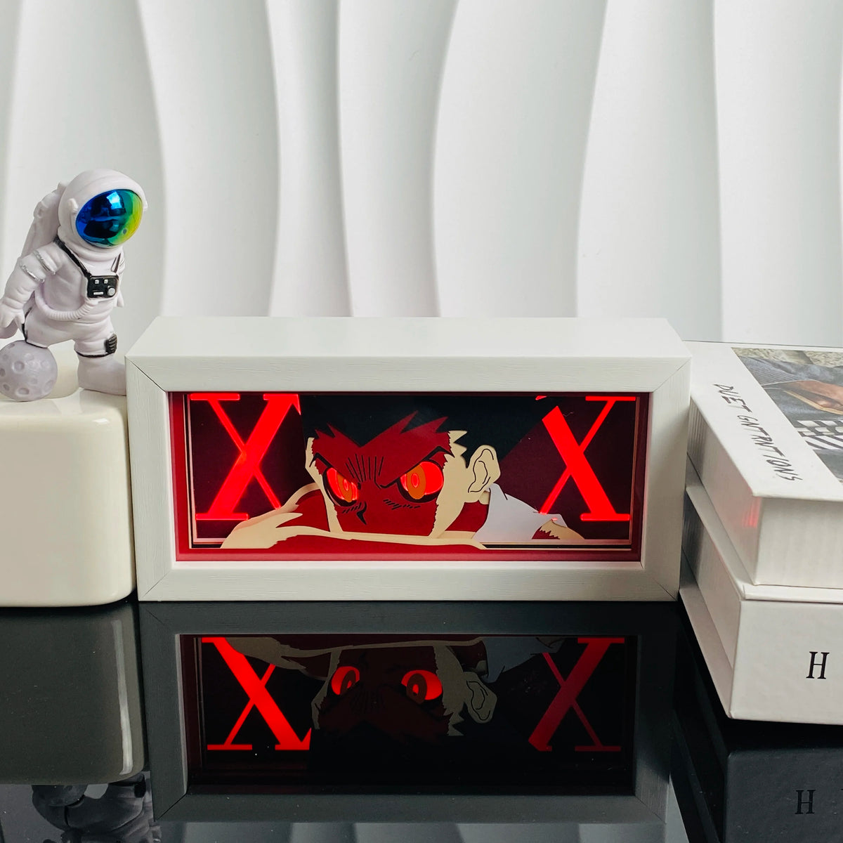 Handgefertigte 3D-Anime-Lichtbox aus Holz
