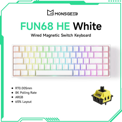 Akko MonsGeek FUN68 FUN60 PRO&MAX HE Magnetic Keyboard 60% 65% Gaming Keyboards Rapid Trigger 8K Custom Keyboard Gamer Esports